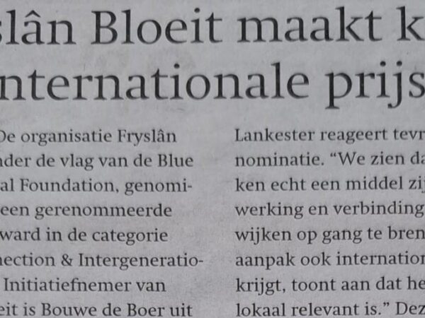 In de media: "Publiek kan Fryslân Bloeit aan internationale award helpen"